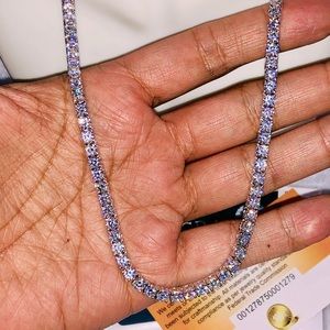 5.1mm VVS moissanite diamond tennis chain, 13ct GRA Certified, Pass Diamond test